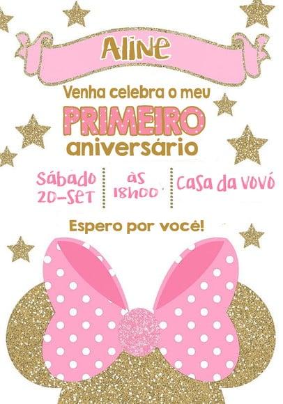 Convite Virtual - Minnie Rosa