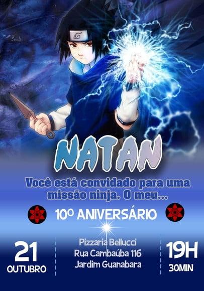 Convite Virtual - Naruto - Sasuke