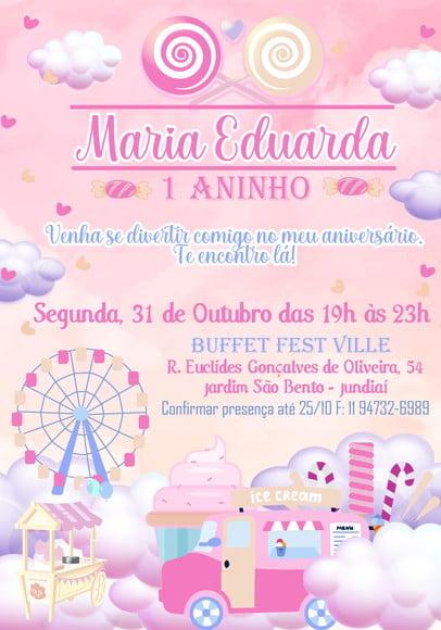 Convite Virtual - Parque Encantado Candy Color
