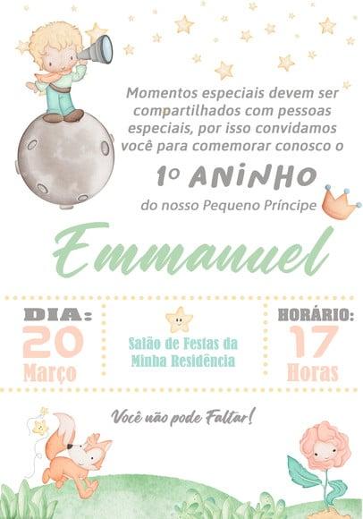 Convite Virtual - Pequeno Principe Clean