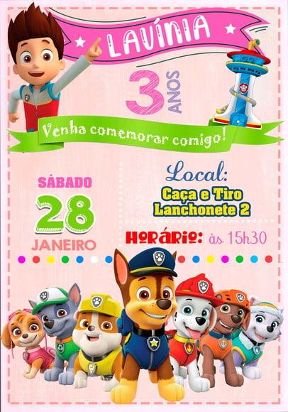 Convite Virtual - Patrulha Canina Menina 06