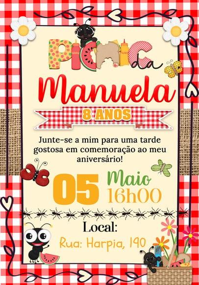 Convite Virtual - Picnic Menina