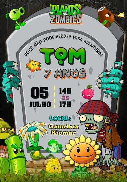 Convite Virtual - Plants Vs Zombies