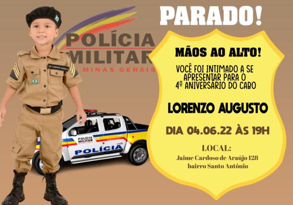 Convite Virtual - Policia Militar Mg com Foto