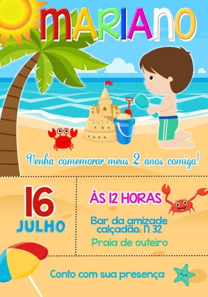 Convite Virtual - Praia Minimalista
