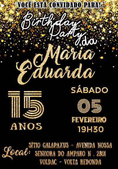 Convite Virtual - Preto e Dourado