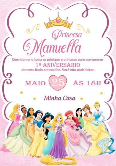 Convite Virtual - Princesas