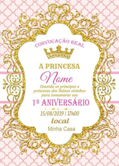 Convite Virtual - Realeza Menina 02