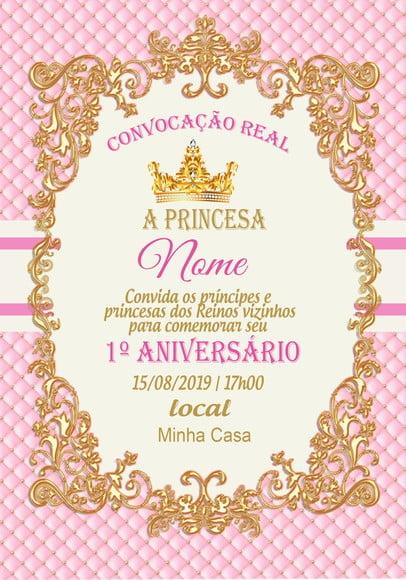 Convite Virtual - Realeza Menina