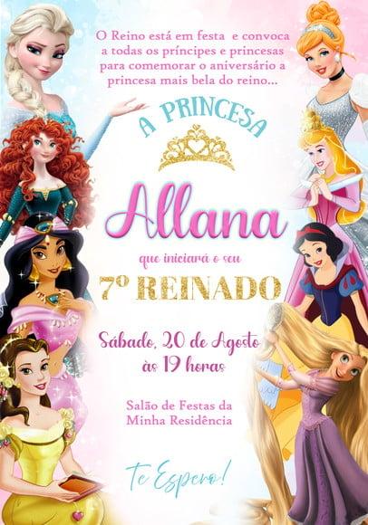 Convite Virtual - Princesas Disney 03
