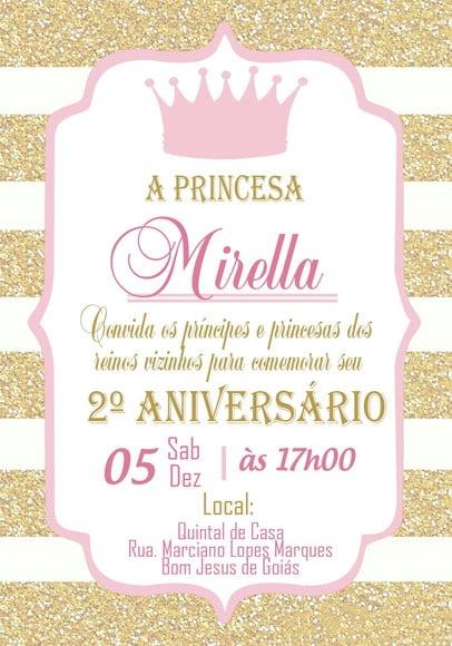 Convite Virtual - Realeza Menina 03