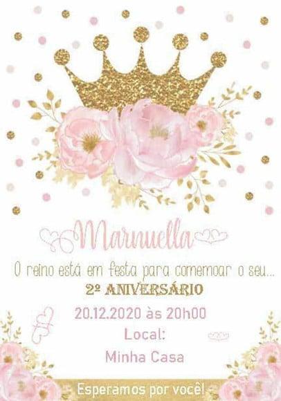 Convite Virtual - Realeza Menina 05
