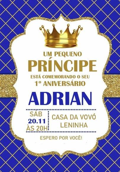 Convite Virtual - Realeza Menino 01