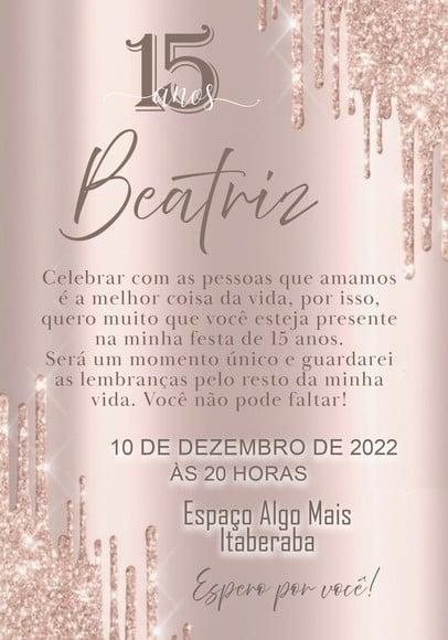 Convite Virtual - Rosê - 15 Anos