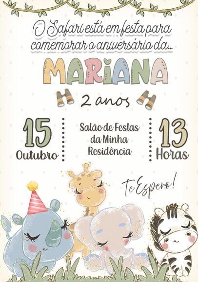Convite Virtual - Safari Menina 03