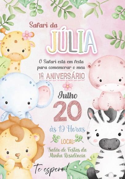 Convite Virtual - Safari Menina 02