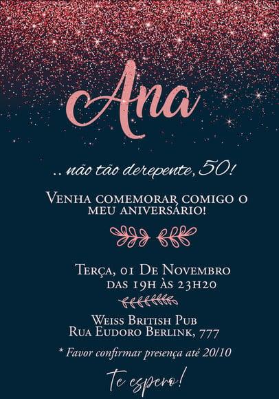 Convite Virtual - sem Tema (glitter Vermelho)