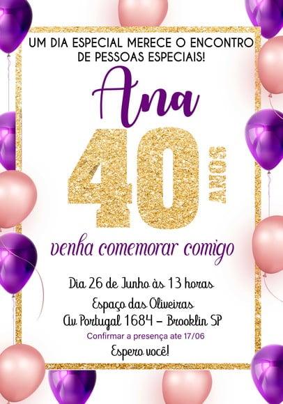 Convite Virtual - sem Tema Baloes
