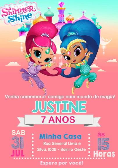 Convite Virtual - Shimmer And Shine