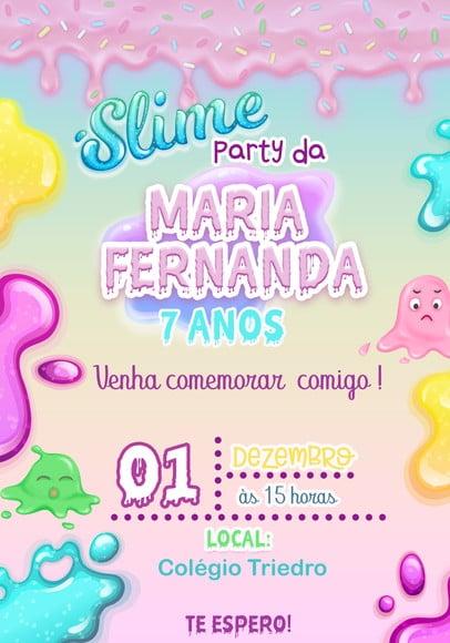 Convite Virtual - Slime Menina