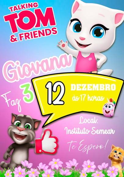 Convite Virtual - Talking Tom (angela)