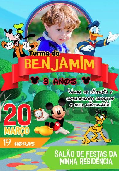 Convite Virtual - Turma do Mickey com Foto