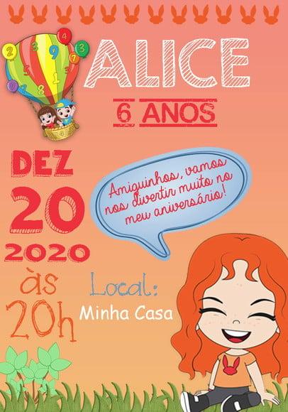 Convite Virtual Aventureira Laranja - Luccas Neto