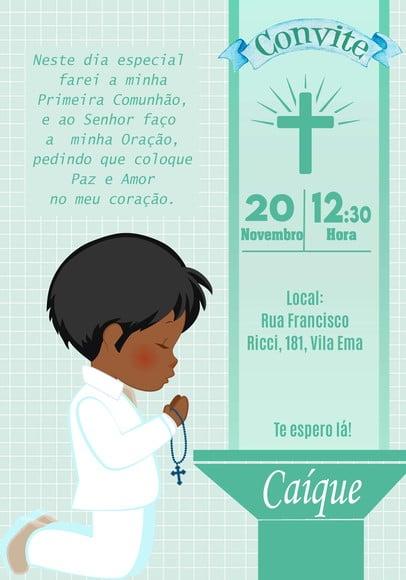 Convite Virtual Batizado/ Crisma Menino 02