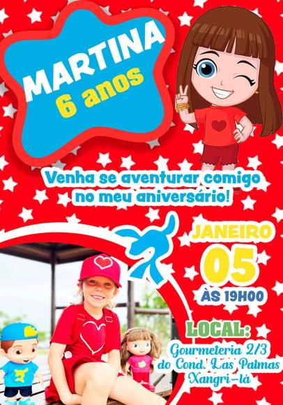 Convite Virtual Aventureira Vermelha - Luccas Neto -com Foto