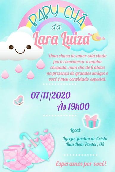 Convite Virtual Chá de Bebê - Chuva de Benção