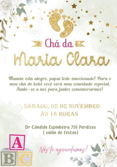 Convite Virtual Chá de Bebê - Menina