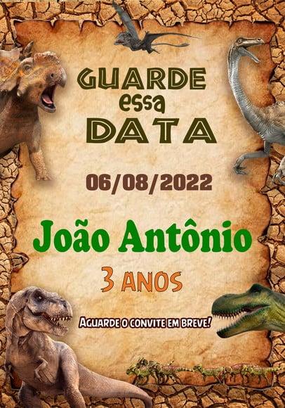 Convite Save The Date - Dinossauro