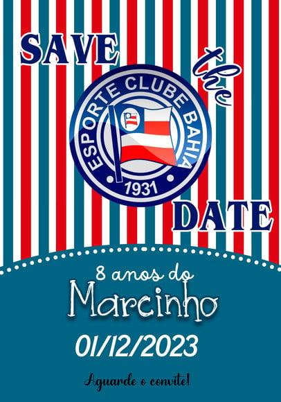Convite Save The Date - Futebol Bahia