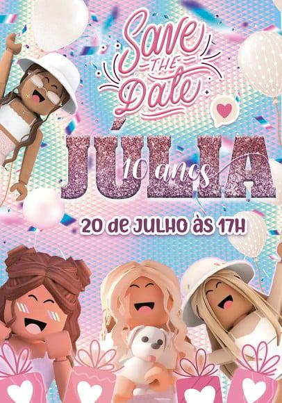 Convite Save The Date - Roblox Menina
