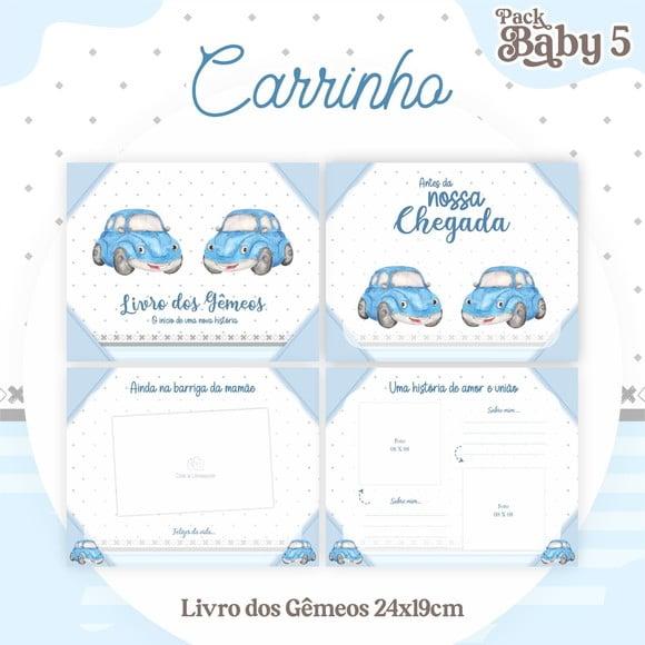 Livro do Bebê (19 x 24) - Carrinho (gêmeos Meninos)