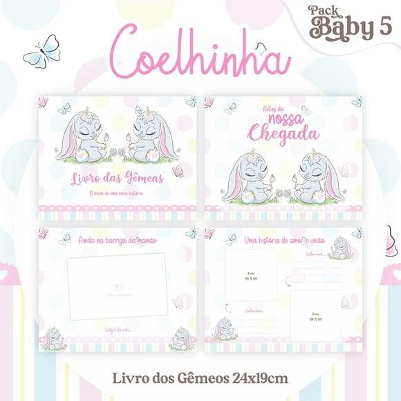 Livro do Bebê (19 x 24) - Coelhinha Gemeas