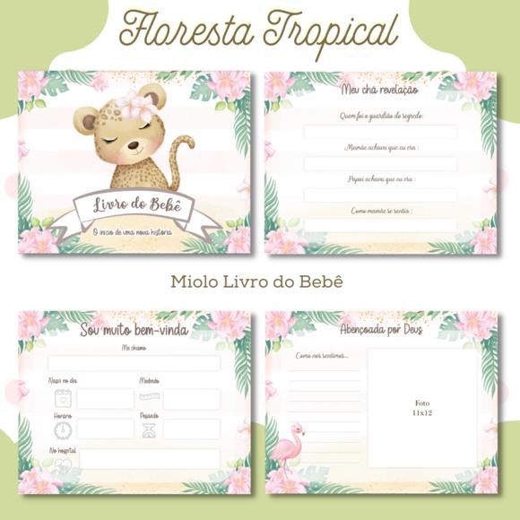 Livro do Bebê (19 x 24) - Floresta Tropical Menina