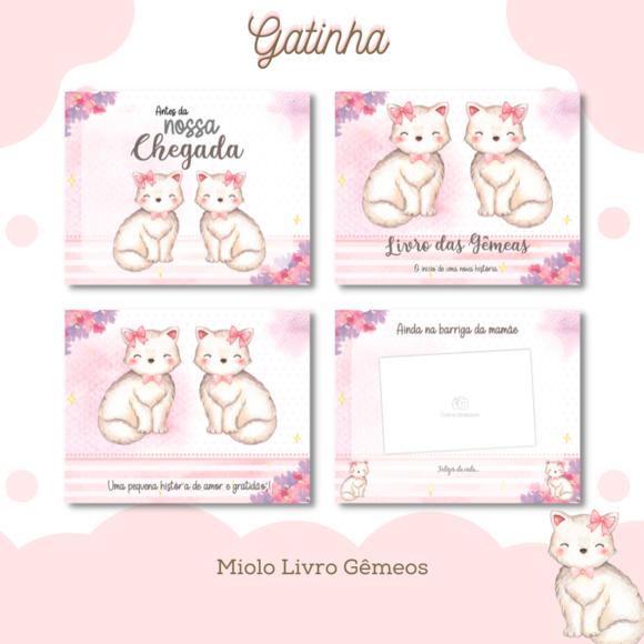 Livro do Bebê (19 x 24) - Gatinha (gêmeas)