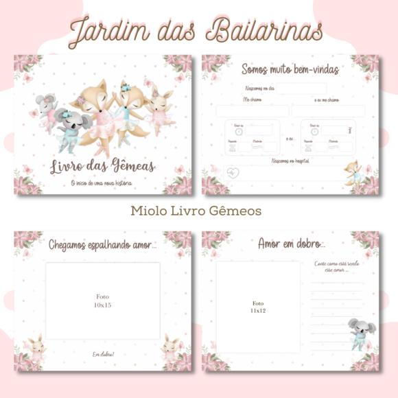 Livro do Bebê (19 x 24) - Jardim as Bailarinas (gêmeas)