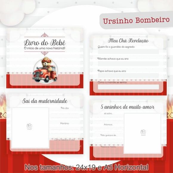 Livro do Bebê (19 x 24) - Ursinho Bombeiro