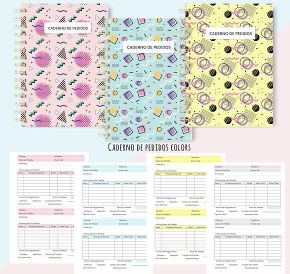 Arquivo Digital Caderno Meus Pedidos Colors