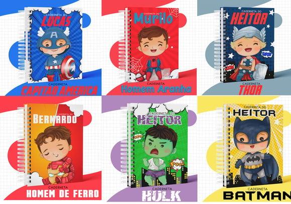 Arquivo Digital Capa Caderneta de Vacina - Super Herois Baby