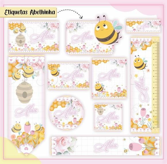 Arquivo Digital Etiqueta Escolar - Abelhinha