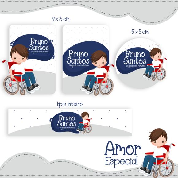Arquivo Digital Etiqueta Escolar - Amor Especial Menino