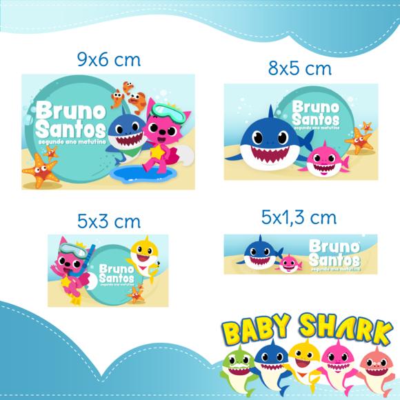 Arquivo Digital Etiqueta Escolar - Baby Shark