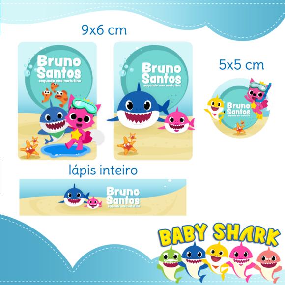 Arquivo Digital Etiqueta Escolar - Baby Shark