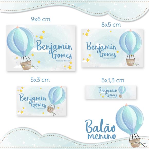 Arquivo Digital Etiqueta Escolar - Balão de Ar Menino