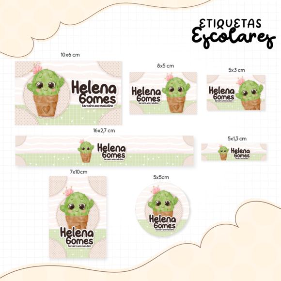 Arquivo digital Etiqueta Escolar - Cactos 03