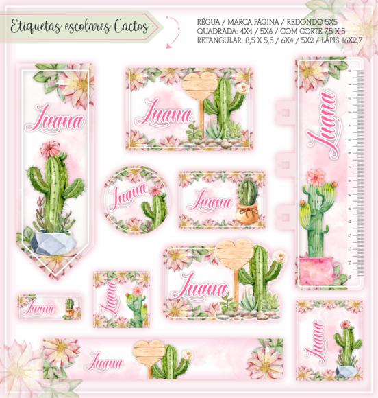 Arquivo digital Etiqueta Escolar - Cactos 02
