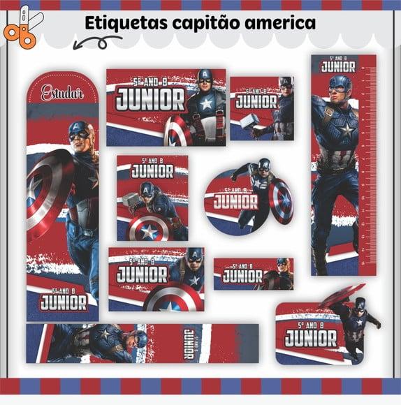 Arquivo Digital Etiqueta Escolar - Capitão América 02